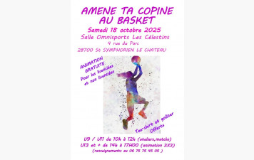 BASKET FEMININ - Rassemblement "Amène ta copine" samedi 18 octobre 2025