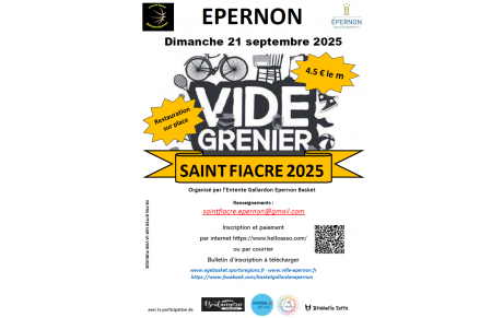 Vide grenier de la SAINT FIACRE dimanche 21 septembre 2025